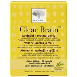 Вітаміни для покращення пам'яті New Nordic Clear Brain 60 таблеток