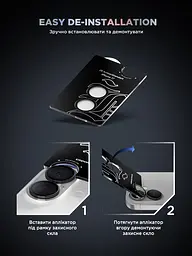 Захисне скло для камери Apple iPhone 17, Supreme BI, чорний колір, з рамкою, глянцеве скло для захисту лінз, протиударне, прозоре, з клейовим шаром по контуру, не впливає на якість фото, ArmorStandart (ARM86442) - мініатюра 11