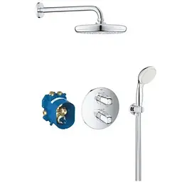 Душова система прихованого монтажу з термостатом Grohe Grohtherm 1000 Tempesta 210 34614001, Хром