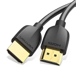 Тонкий кабель HDMI Vention Slim Portable HDMI 2.0 чорний кабель в обплетенні 1.5 м (AAIBG)