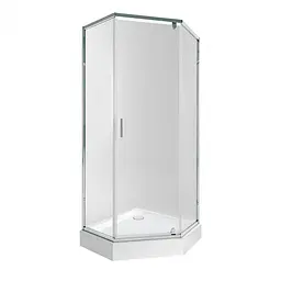 Набір Qtap душова кабіна Scorpio CRM10995-AC6 Clear + піддон Diamond 309912 із сифоном