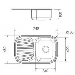 Мийка кухонна HAIBA 74x48 polish (HB0560) - мініатюра 2