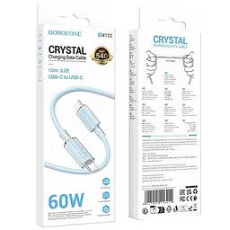 Дата кабель Borofone BX112 Lemon Type-C to Type-C 60W (1m) Blue - мініатюра 6
