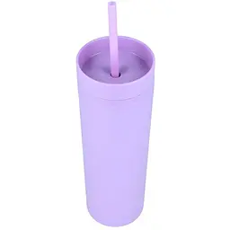 Охолоджуюча матова склянка 473 мл BPA-Free з трубочкою 21х6.5см violet