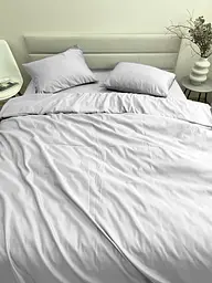 Комплект постільної білизни Ecotton Євро 210х220 см однотонний світло-сірий Light grey (25191) - мініатюра 2