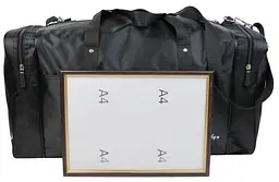 Сумка дорожня середня Wallaby 340-7 з нейлону 38 л 54×29×25 см Чорна - мініатюра 5