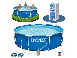 Басейн каркасний INTEX 366х76см 6503л каркасний 28212 з 220V фільтр-насосом