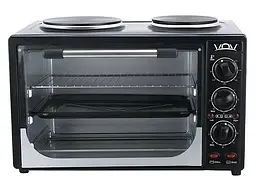 Духовка VOV VEOHP-30L с 2 конфорками 30 л нержавеющая сталь.