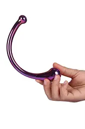 Двосторонній фалоімітатор Glamour Glass Curved Wand 17 см мульті - мініатюра 4
