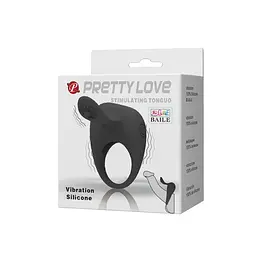 Ерекційне кільце Pretty Love Stimulating Tonguo чорне - мініатюра 8