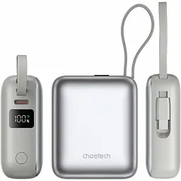 Зовнішній акумулятор Choetech B832-GO 10000mAh 35W Silver [156580] - мініатюра 3