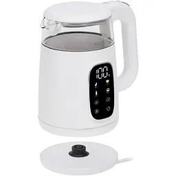 Електрочайник Adler AD 1305 white silver 1850-2200Вт/1.7л/скло/встановлення температури/(AD1305WS)