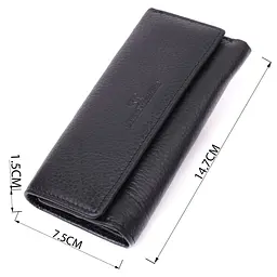 Велика ключниця з функцією гаманця з натуральної шкіри ST Leather 22492 чорна - мініатюра 3