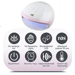 Лампа для манікюру SML S5 198Вт 66led White - мініатюра 8