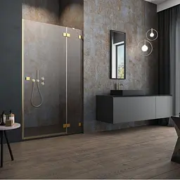 Душові двері Radaway Essenza Pro DWJ 130x200 права, безпечне скло, прозоре, золота (10099130-09-01R) - мініатюра 3