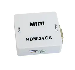 Перехідник з HDMI на VGA з доп харчуванням MINI HDMI2VGA білий конвертер HDMI VGA - мініатюра 2