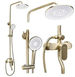 Душова система з виливом Rea Drop brushed gold REA-P7063