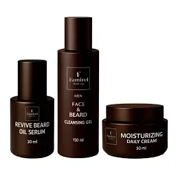 Набір Famirel Men Beard & Skin Balance Комплексний догляд для бороди і шкіри (084888, 084895, 084871)