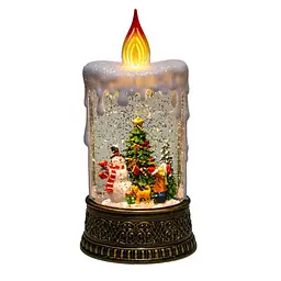 Новорічний нічник зі снігом "Свічка зі сніговиком" XMAS WDL-23016, різдвяний світильник на батарейках - мініатюра 5