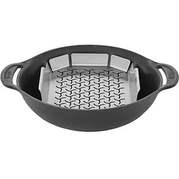 Чавунна сковорода Вок Weber Gourmet BBQ System зі вставкою пароваркою та кришкою (8856) - мініатюра 3