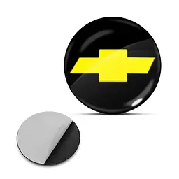 Наклейка з логотипом Chevrolet для авто і ключів d=13мм Пвх-пластик об'ємна