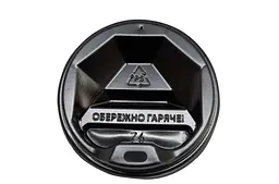 76 мм КР Чорна кришка для паперового стакана (50 шт), Чорний - мініатюра 2