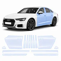 Антигравійна захисна бронеплівка за лекалами для Audi A6 C9 2025- зони дверей і стійки вікон