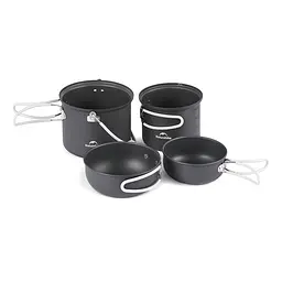 Набір посуду (2 каструлі, 2 кришки) Naturehike NH18T018-G, алюміній