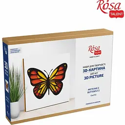 Набір картина 3D Rosa Talent Метелик 2 МДФ ґрунтоване 4 шари 17х17 см  - мініатюра 2