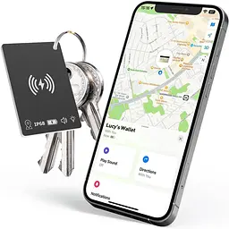 Карта-трекер KZO для гаманця, перезарядна, сумісна з Apple Find My, водостійка IP68, чорна