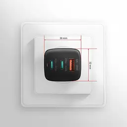 Зарядний пристрій AXAGON 1xUSB + 2xUSB-C 65W QC4+ PD3.0 PPS black (ACU-DPQ65) - мініатюра 9
