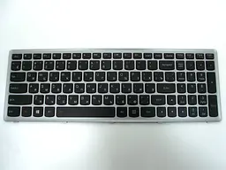 Клавіатура для LENOVO IdeaPad G500s, G505s, S500, S510p, Z510, Flex 15, 15D (RU Black frame Silver, Підсвітка клав). Оригінал. - мініатюра 3
