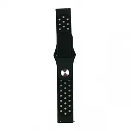 Ремінець Nike Sport 22mm Samsung Watch Gear S3/Xiaomi Amazfit Чорний S - мініатюра 2