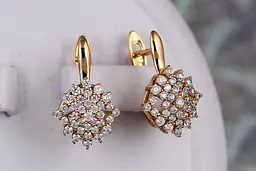 Сережки Xuping Jewelry сніггуронька 1.8 см золотисті - мініатюра 2