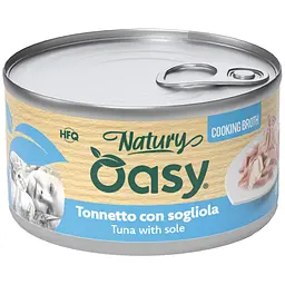 Вологий корм Oasy Cat Wet Natury для дорослих котів тунець з камбалою у соусі 85 г