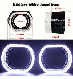 LED Маска Ангельські очі 2.5" D64 12V 6000K BMW Білий Світло R6-O 2 шт. - мініатюра 3