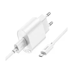 Зарядний пристрій HOCO C109A Fighter USB QC3.0 + cable Micro 5P White (6931474784827) - мініатюра 6