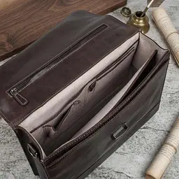 Чоловічий діловий портфель Tony Perotti натуральна шкіра Italico 8008/40 (90376) Коричневий - мініатюра 4