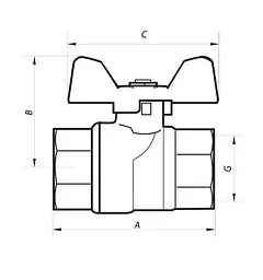 Кран кульовий Nolf 3/4" прямий №711 (NF2943) - мініатюра 2