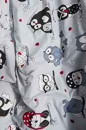 Комплект постільної білизни Moon&Star Бязь Gold Люкс Owls Gray King Size 220x240 наволочки 4х50х70 - мініатюра 6