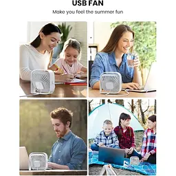 Портативний міні-вентилятор Topk K50 USB charging 360° rotating White - мініатюра 8
