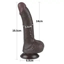 Фалоімітатор Sliding-Skin Dual Layer Dong 7.5'' 19.5 см чорний - мініатюра 12