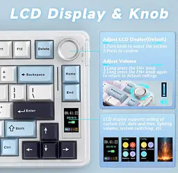 Клавіатура ігрова механічна Aula Mechanical S-75 Pro Wireless White Star Vector Switch Hot-Swap 2.4G/Bluetooth - мініатюра 8