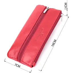 Яскрава шкіряна ключниця на блискавці ST Leather 22557 червона - мініатюра 3