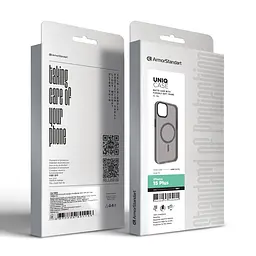Чехол для Apple iPhone 15 Plus, Uniq MagCase, серый, противоударный, панель-накладка с MagSafe, ударопрочный TPU+PC, с магнитом MagSafe, поддержка полноценной беспроводной зарядки, ArmorStandart (ARM75279) - мініатюра 6