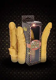 Вібратор Get Real Gold Dicker Stim 22 см (золотий) - мініатюра 9