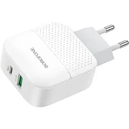 Зарядний пристрій Borofone BA46A Premium PD+QC3.0 3A 18W white - мініатюра 3