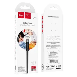 Кабель Hoco X53 Pisces Cable USB to Lightning 2,4A 1m Black - мініатюра 2