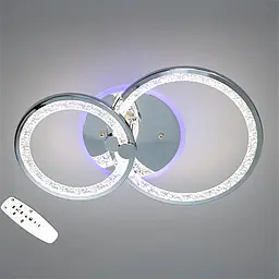 Стильна стельова LED-люстра для спальні Diasha 8180/2HR, хром, 55 W, 33×53 см, підсвітка