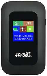 Портативний Wi-Fi модем Mobile Router PH312-E LCD 2.4ГГц, 4G LTE роутер Black (18660)